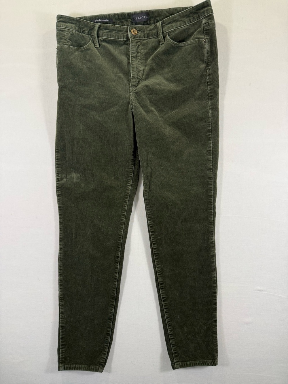 Talbots Olive Corduroy Straight-Leg Pants